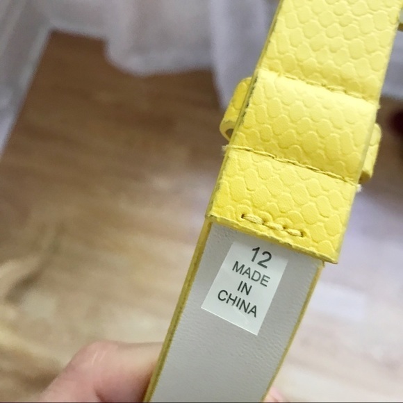 Tahari Arthur S Levine Faux Yellow Snake Skin Belt main image 9